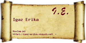 Igaz Erika névjegykártya